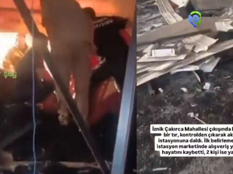 Son dakika komur yuklu tir akaryakit istasyonuna daldi bir kisi oldu OyRyTjl8
